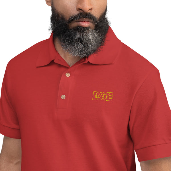 Men's "Love" Embroidered Polo Shirt