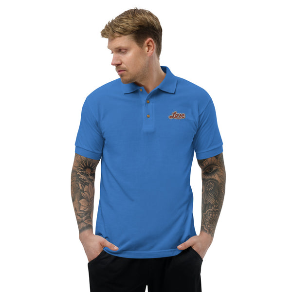 Men's "Love" Embroidered Polo Shirt