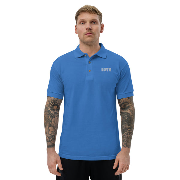 Men's "Love" Embroidered Polo Shirt