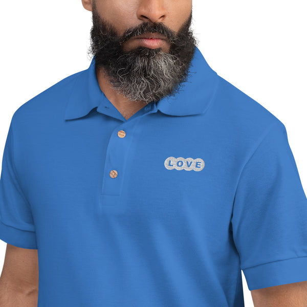 Men's "Love" Embroidered Polo Shirt