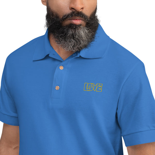 Men's "Love" Embroidered Polo Shirt