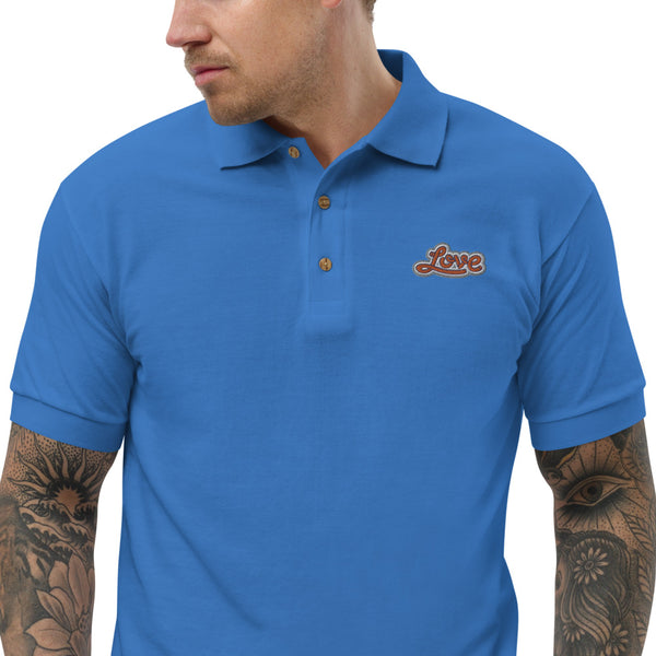 Men's "Love" Embroidered Polo Shirt