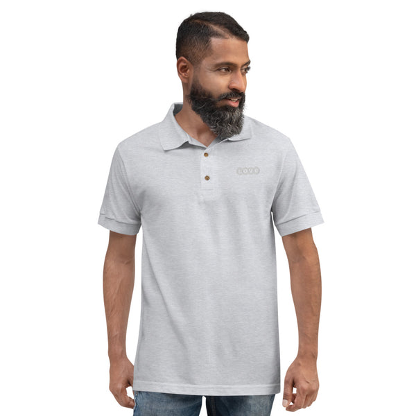 Men's "Love" Embroidered Polo Shirt