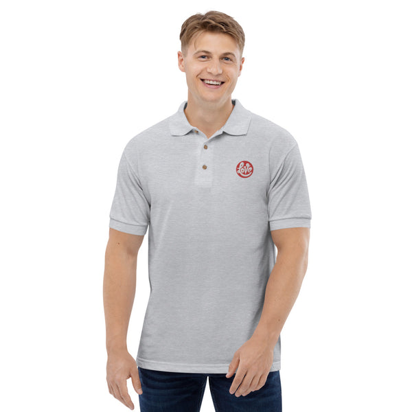 Men's "Love" Embroidered Polo Shirt