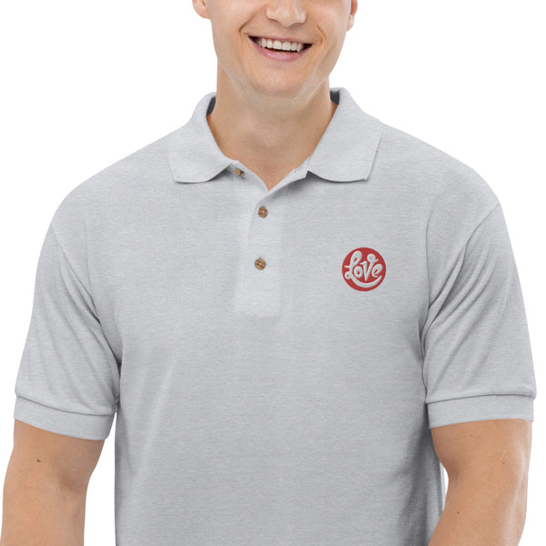 Men's "Love" Embroidered Polo Shirt