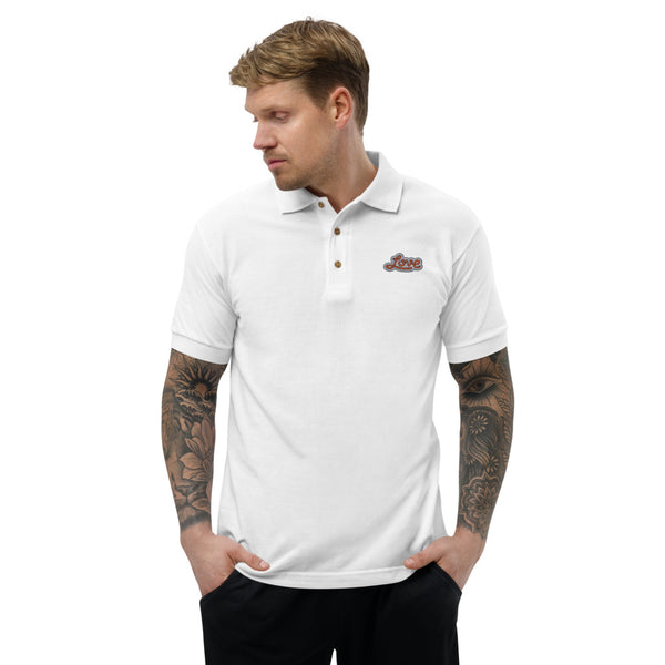 Men's "Love" Embroidered Polo Shirt