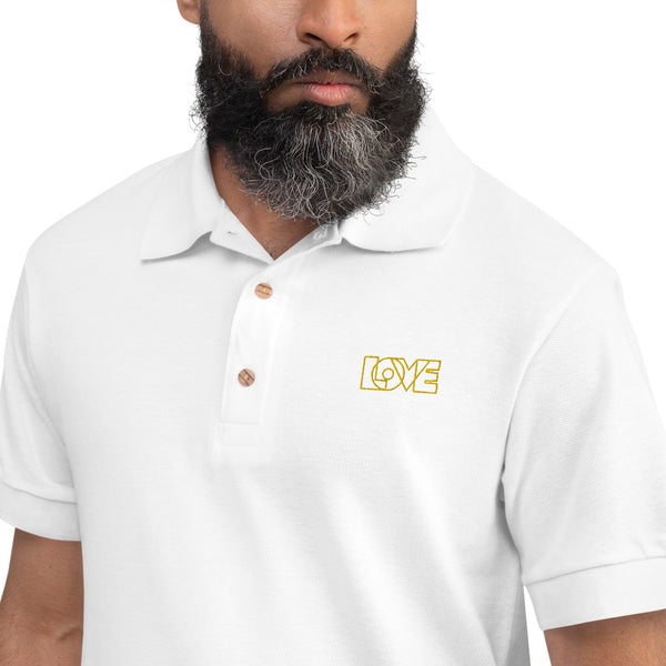 Men's "Love" Embroidered Polo Shirt