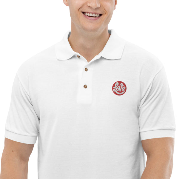 Men's "Love" Embroidered Polo Shirt