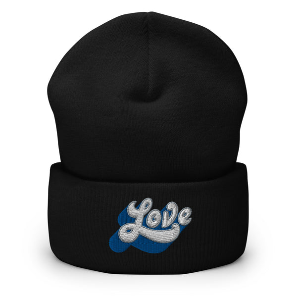 Women's "Love" Embroidered Cuffed Beanie