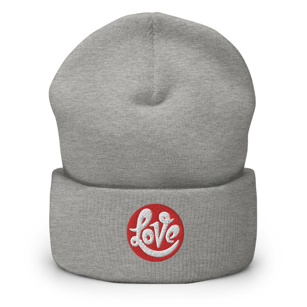 Men's "Love" Embroidered Cuffed Beanie