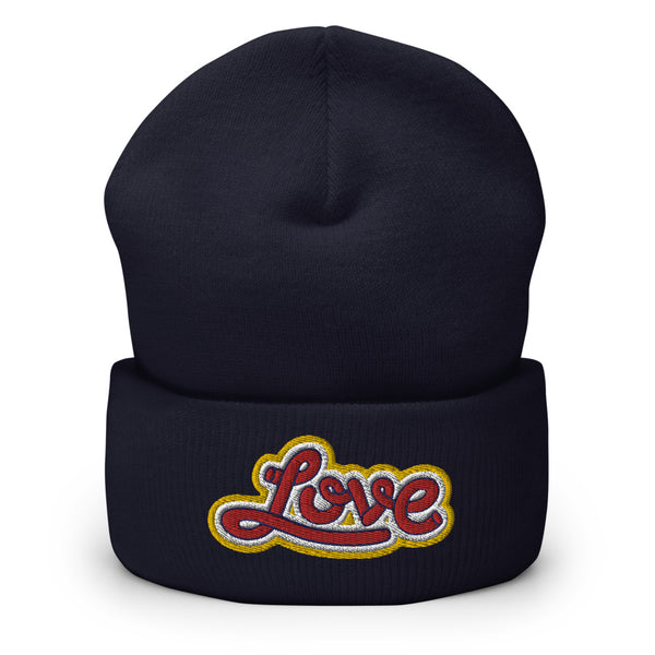 Women's "Love" Embroidered Cuffed Beanie