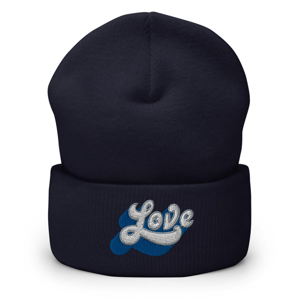 Women's "Love" Embroidered Cuffed Beanie