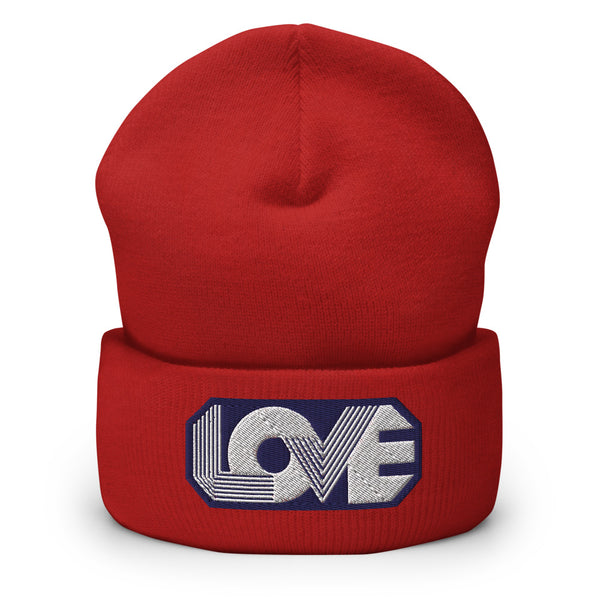 Women's "Love" Embroidered Cuffed Beanie