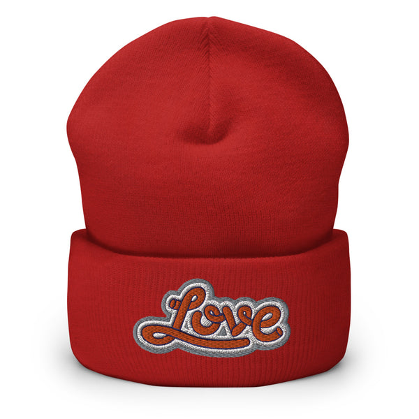 Men's "Love" Embroidered Cuffed Beanie