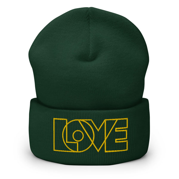 Women's "Love" Embroidered Cuffed Beanie