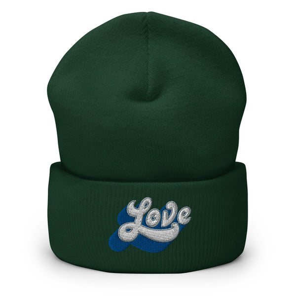 Women's "Love" Embroidered Cuffed Beanie