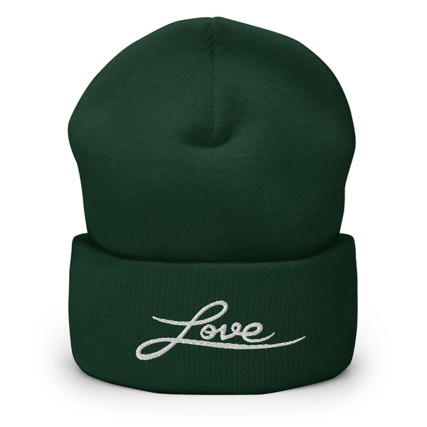 Women's "Love" Embroidered Cuffed Beanie