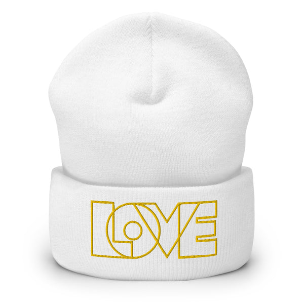 Women's "Love" Embroidered Cuffed Beanie