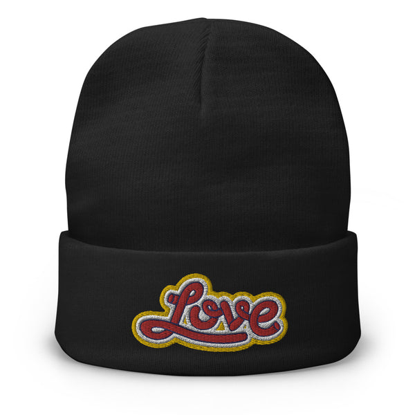 Men's "Love" Embroidered Knit Beanie