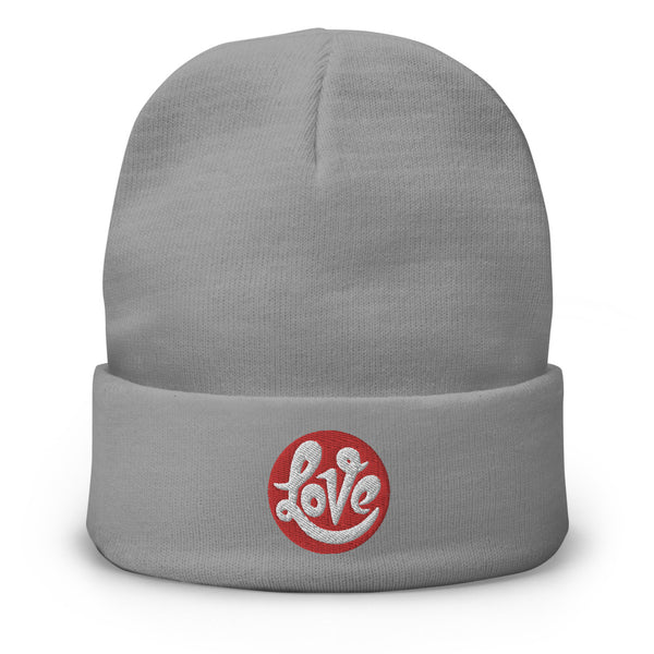 Men's "Love" Embroidered Knit Beanie