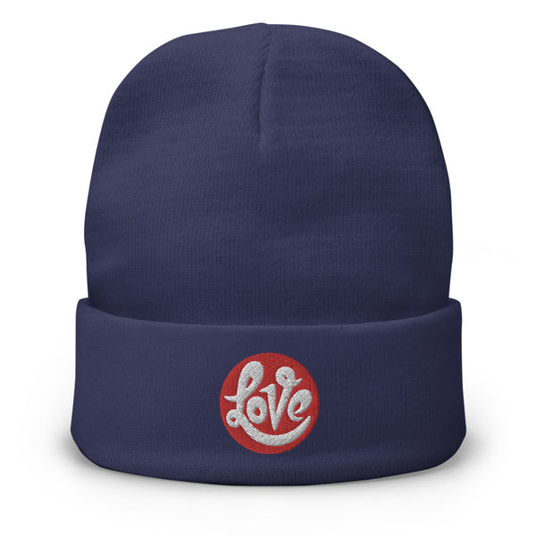 Men's "Love" Embroidered Knit Beanie