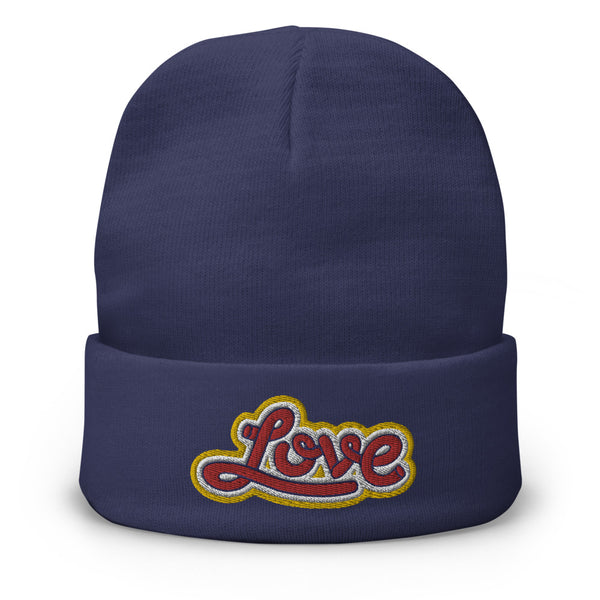 Men's "Love" Embroidered Knit Beanie