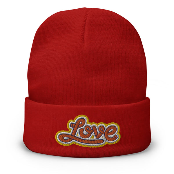 Women's "Love" Embroidered Knit Beanie