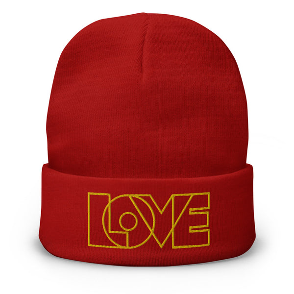 Men's "Love" Embroidered Knit Beanie