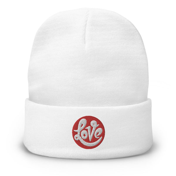 Men's "Love" Embroidered Knit Beanie