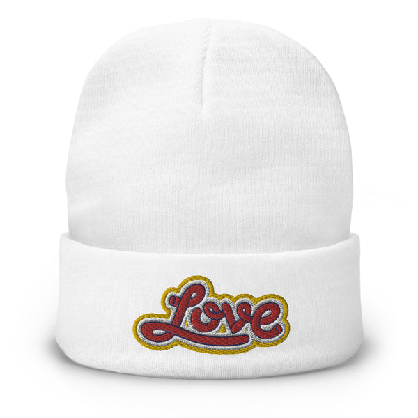 Men's "Love" Embroidered Knit Beanie