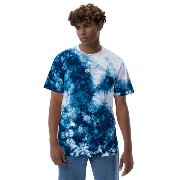 Men's "Love" Embroidered Tie-Dye Tee