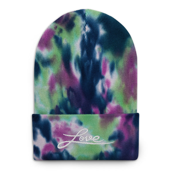 Women's "Love" Embroidered Tie-dye Beanie