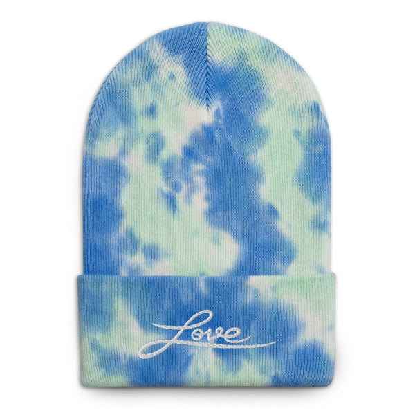 Women's "Love" Embroidered Tie-dye Beanie