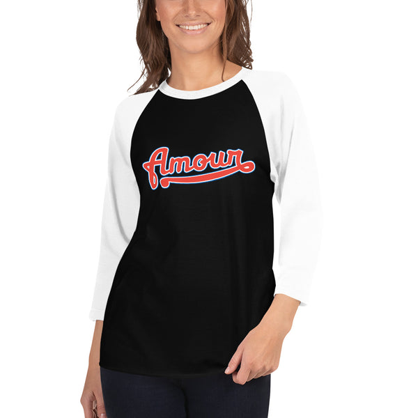 Women's "Amour" Printed 3/4 Sleeve Raglan Shirt