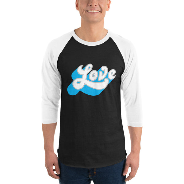 Men's "Love" Printed 3/4 Sleeve Raglan Shirt