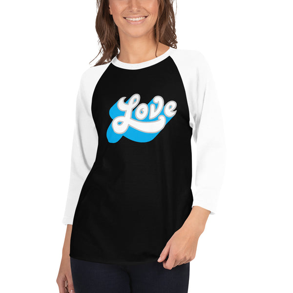 Women's "Love" Printed 3/4 Sleeve Raglan Shirt