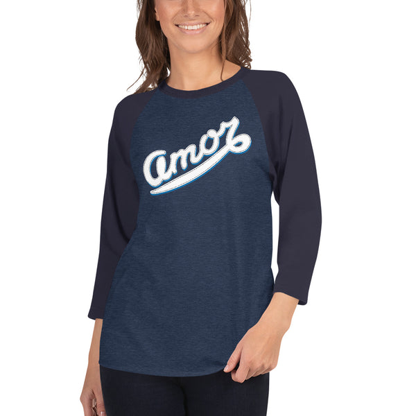 Women's "Amor" Printed 3/4 Sleeve Raglan Shirt