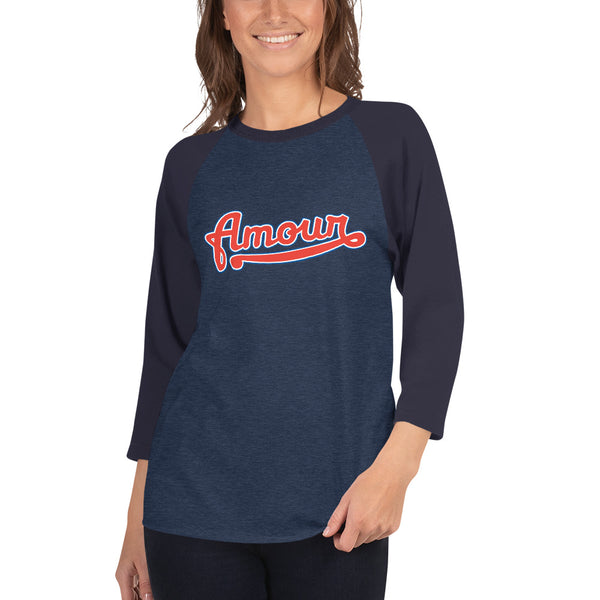 Women's "Amour" Printed 3/4 Sleeve Raglan Shirt