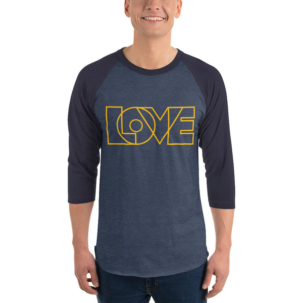 Men's "Love" Printed 3/4 Sleeve Raglan Shirt