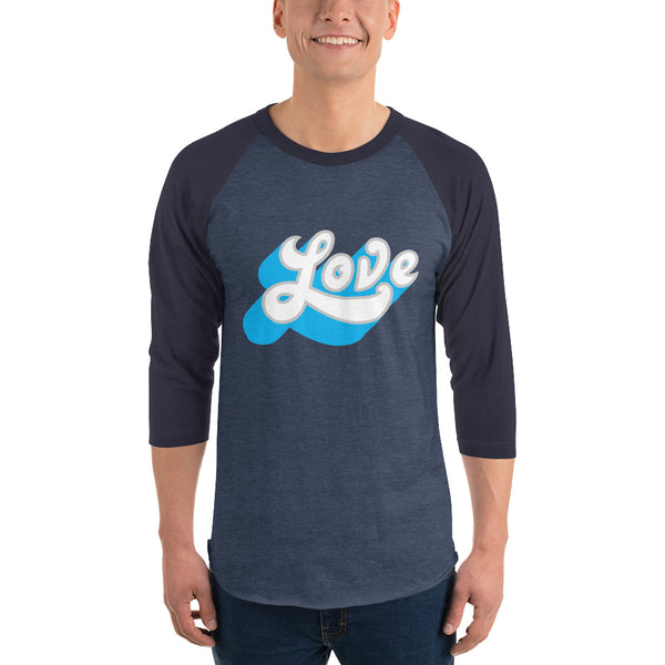 Men's "Love" Printed 3/4 Sleeve Raglan Shirt