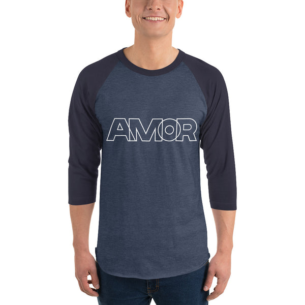 Men's "Love" Printed 3/4 Sleeve Raglan Shirt