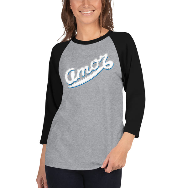 Women's "Amor" Printed 3/4 Sleeve Raglan Shirt