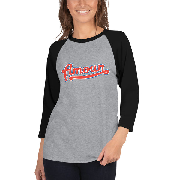 Women's "Amour" Printed 3/4 Sleeve Raglan Shirt