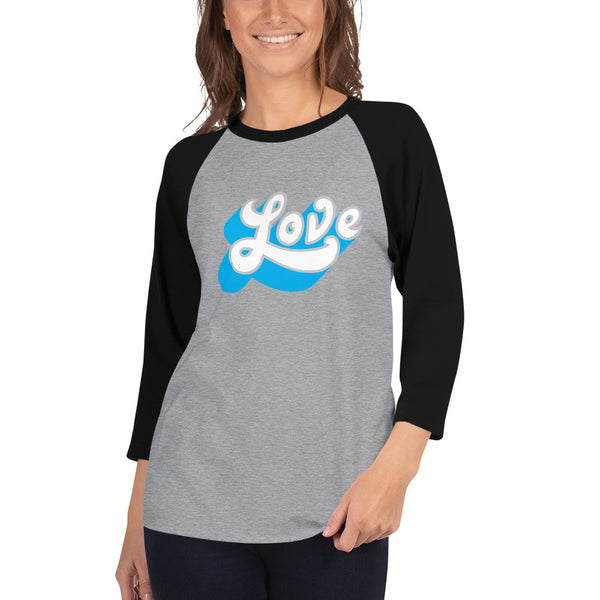 Women's "Love" Printed 3/4 Sleeve Raglan Shirt