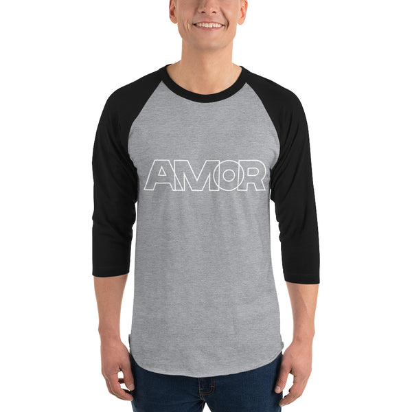 Men's "Love" Printed 3/4 Sleeve Raglan Shirt