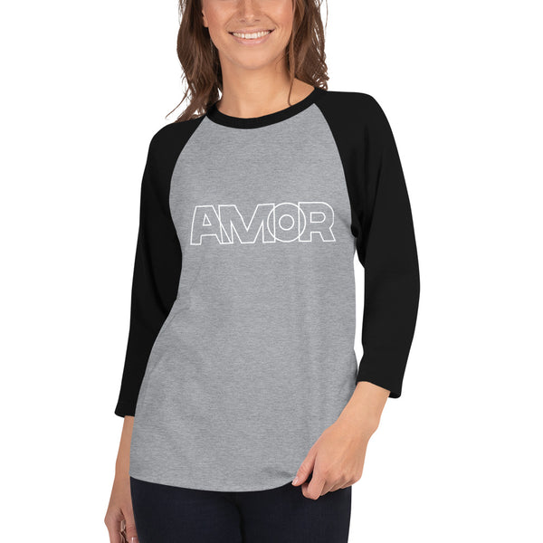 Women's "Amor" Printed 3/4 Sleeve Raglan Shirt