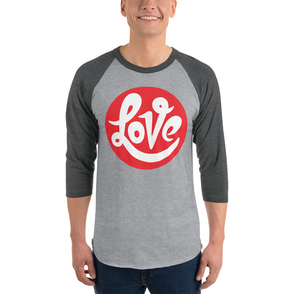 Men's "Love" Printed 3/4 Sleeve Raglan Shirt