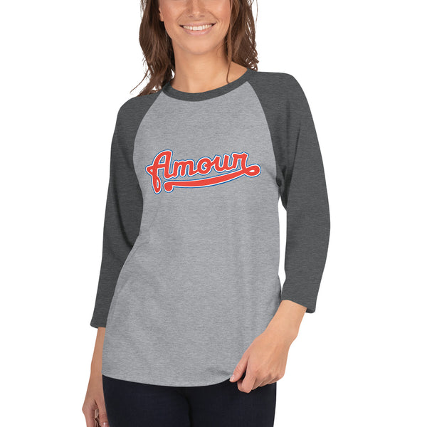 Women's "Amour" Printed 3/4 Sleeve Raglan Shirt