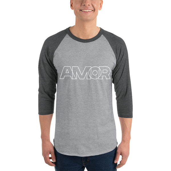 Men's "Love" Printed 3/4 Sleeve Raglan Shirt