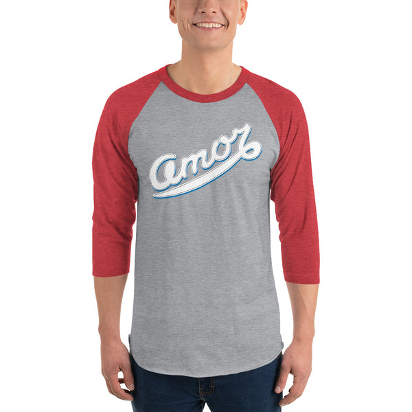 Men's "Love" Printed 3/4 Sleeve Raglan Shirt